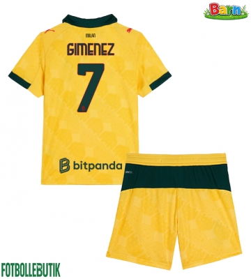 AC Milan Santiago Gimenez #7 Tredjeställ Barn 2025-26 Kortärmad (+ Korta byxor)